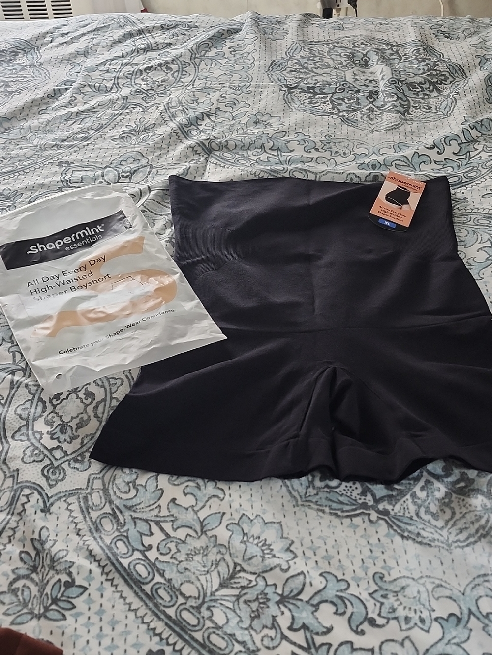 NWT Shapermint Black All Day Every Day High-Waisted Shaper Boyshort Size XL